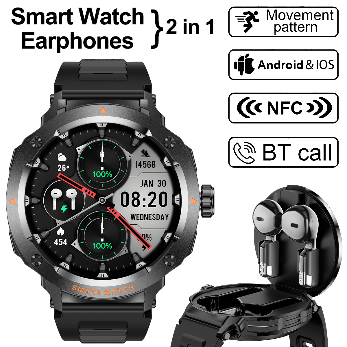 Luxury Watch Repair - NFC Smart Watch Wireless Earphone 2