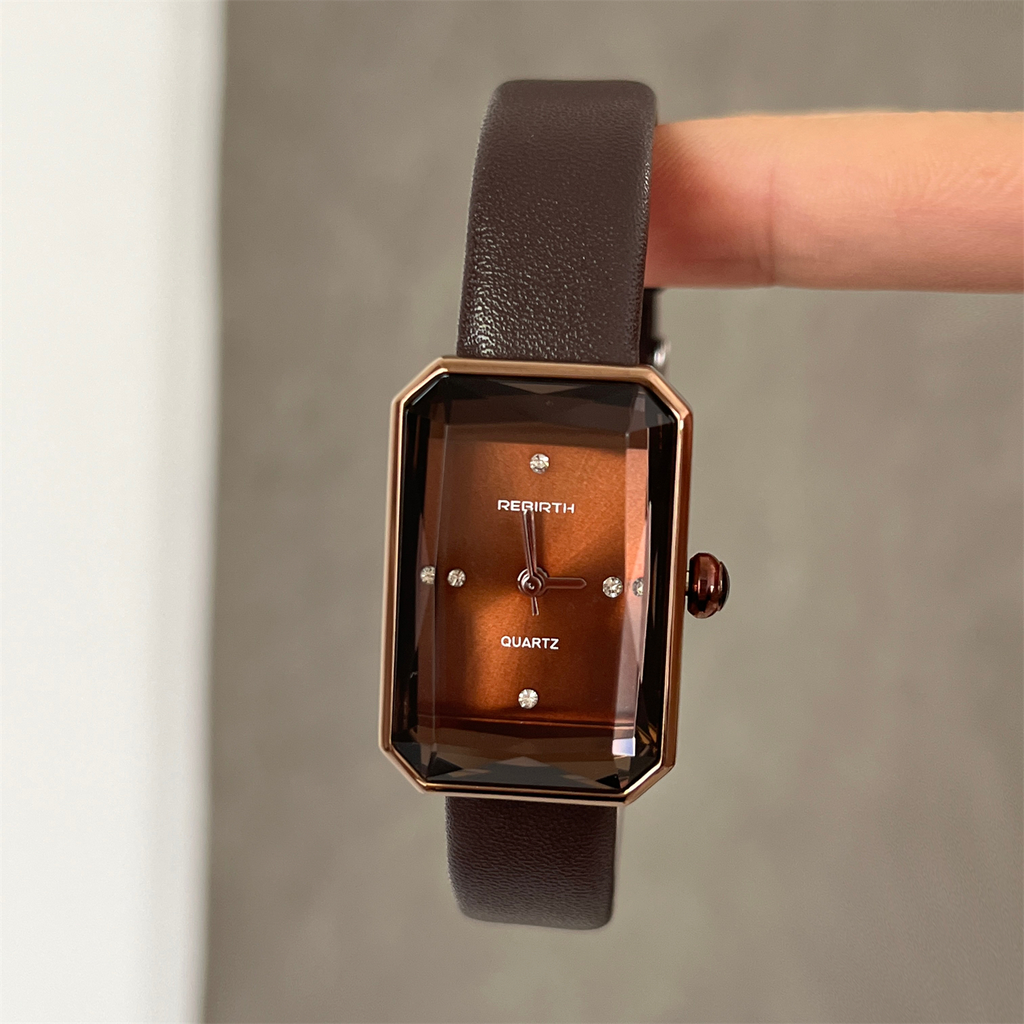 Luxury Watch & Jewellery Recensioni - Brown retro square watch female student