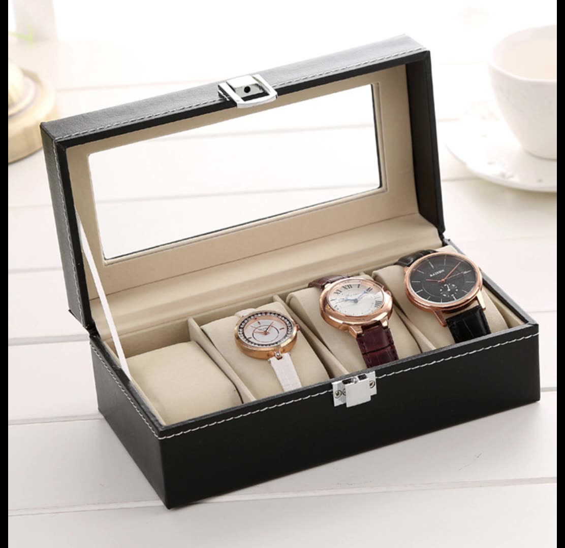 Luxury Watch Collection Box - DELESYS 4 Positions PU Watch Box