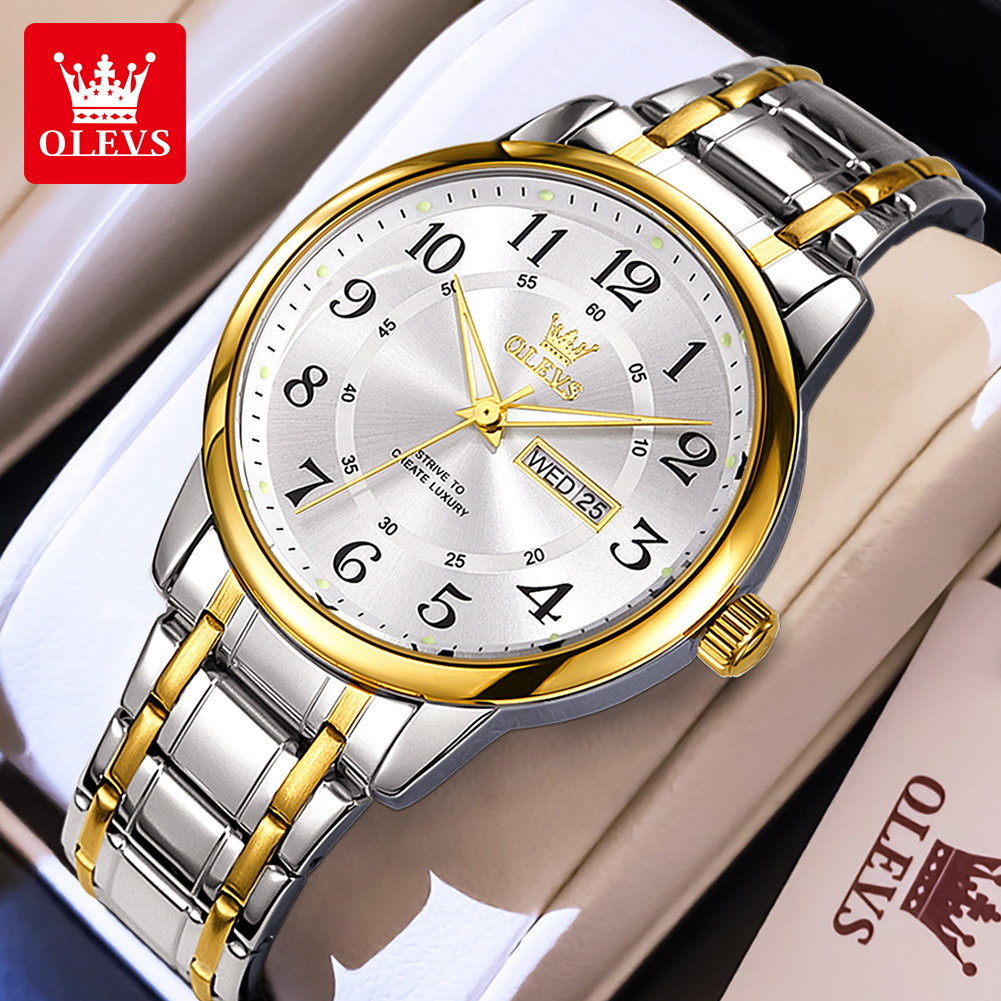 Luxury Quartz Watch Brands - OLEVS Casual fashion men's watches Arabic