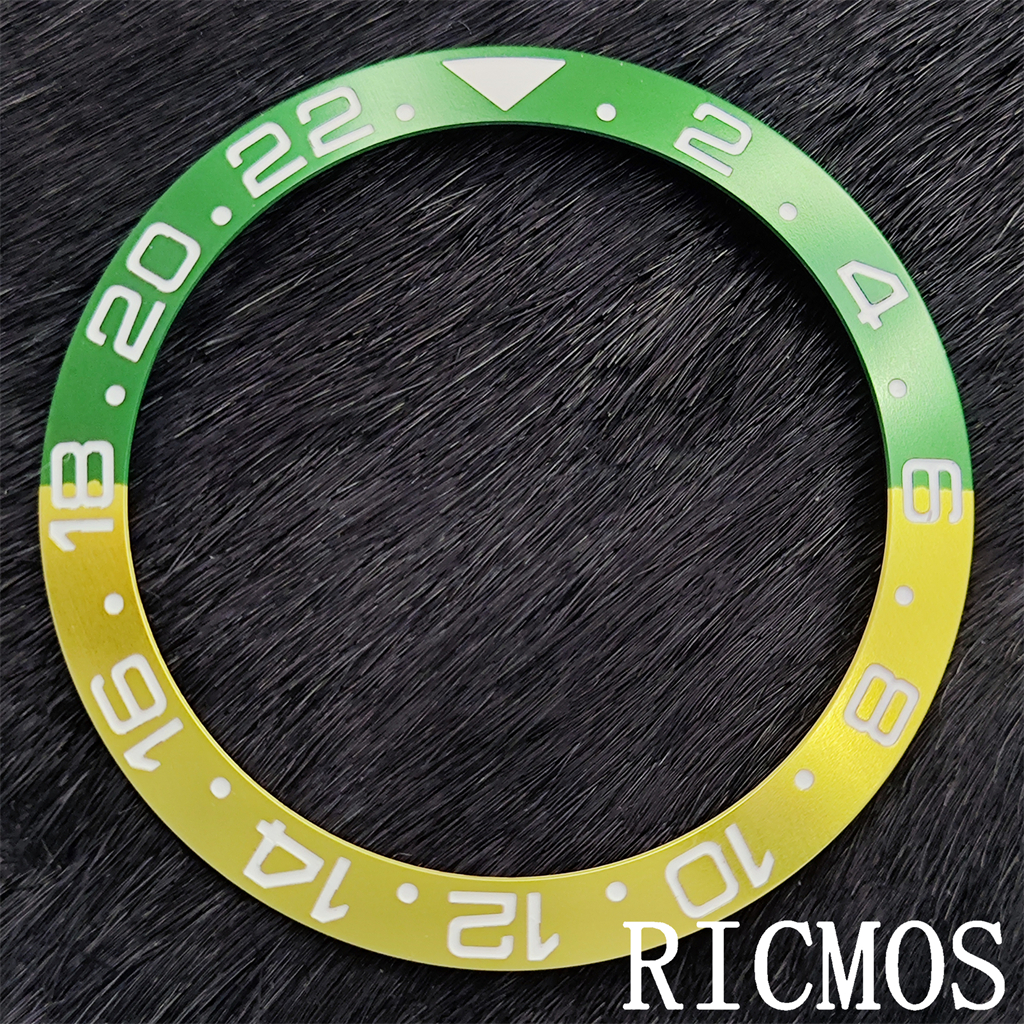Luxury Watch Repair - 38mm green/yellow Resistant Waterproof Luxury Replacement