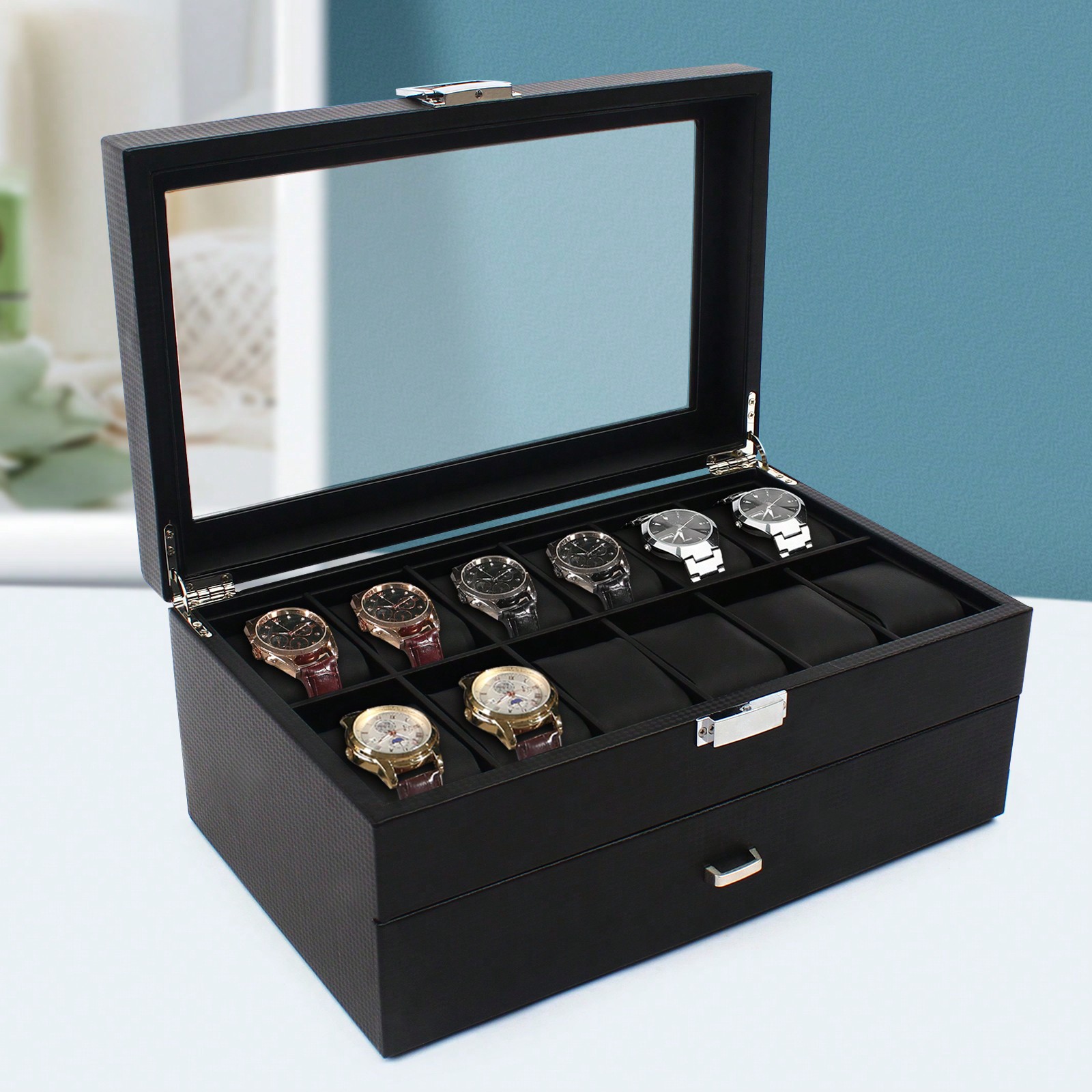Luxury Watch Holder For Men - 24 Slot Men Watch Display Case
