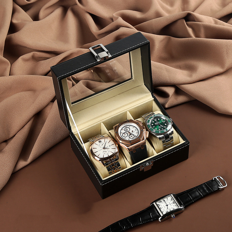 Luxury Watch Collection Box - 3-digit PU watch box. Intended to
