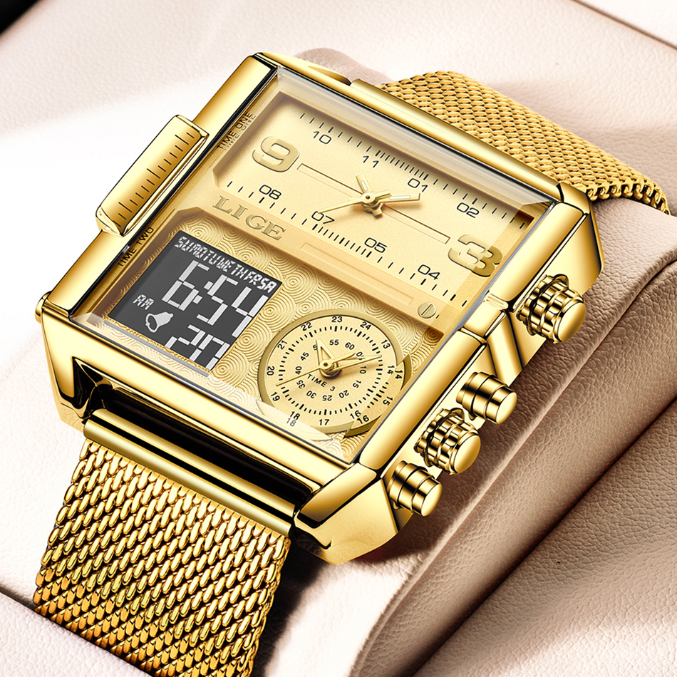 Luxury Quartz Watch Brands - LIGE 2026 Fashion Dual Display Watch