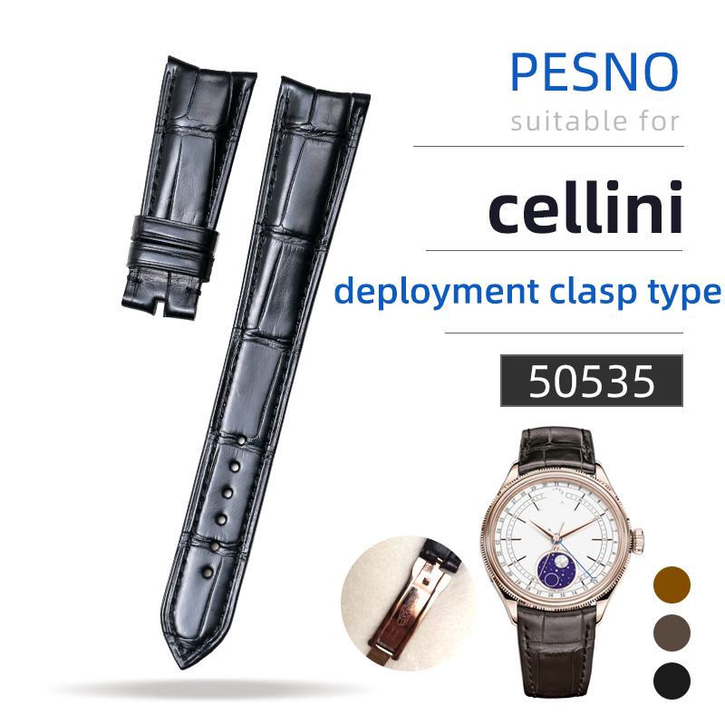 Luxury Watch Jaeger Lecoultre - PESNO Genuine Calf Skin Leather Black
