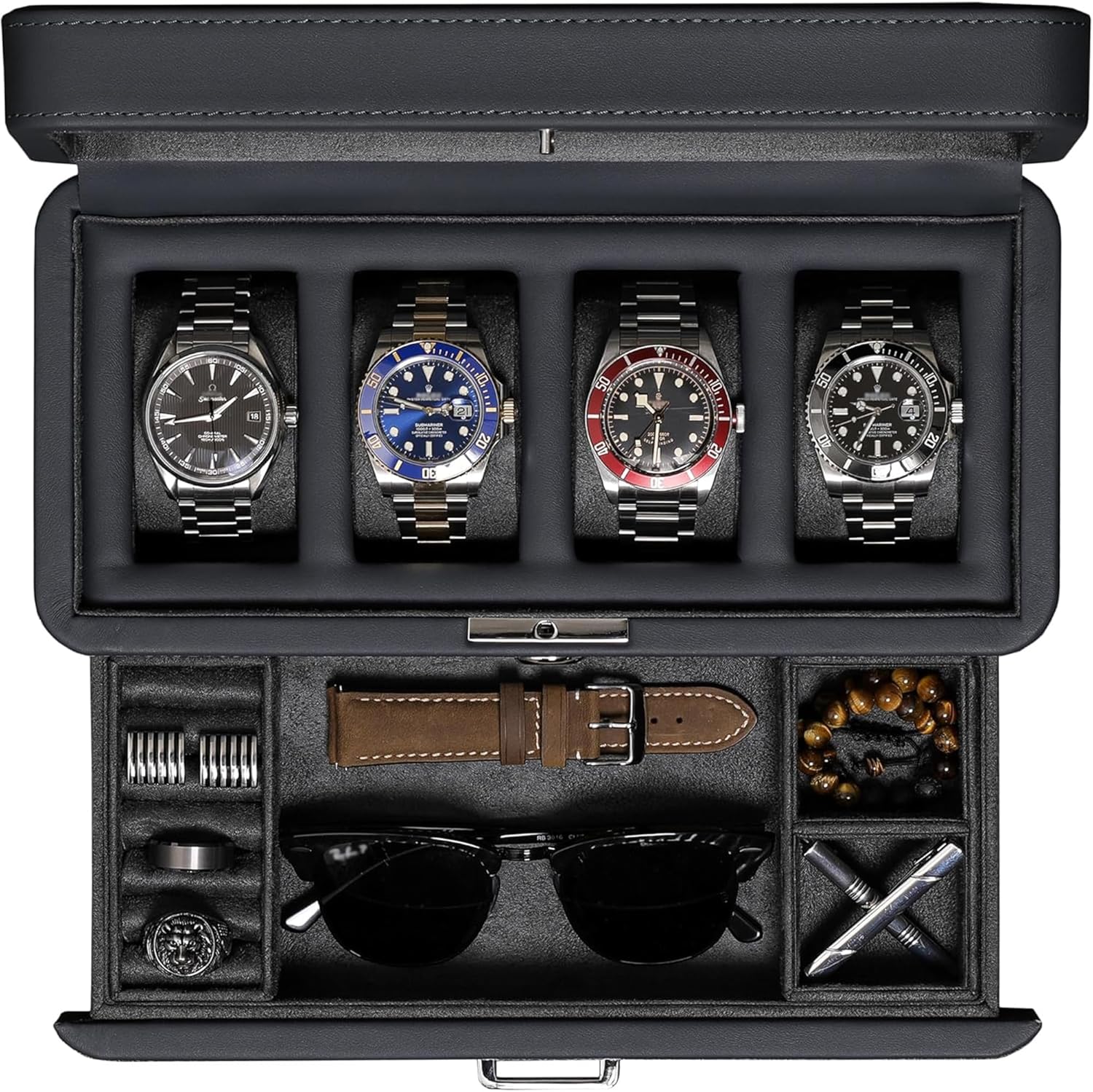 Luxury Women'S Watch - Luxury 4-Slot Watch Box with Valet