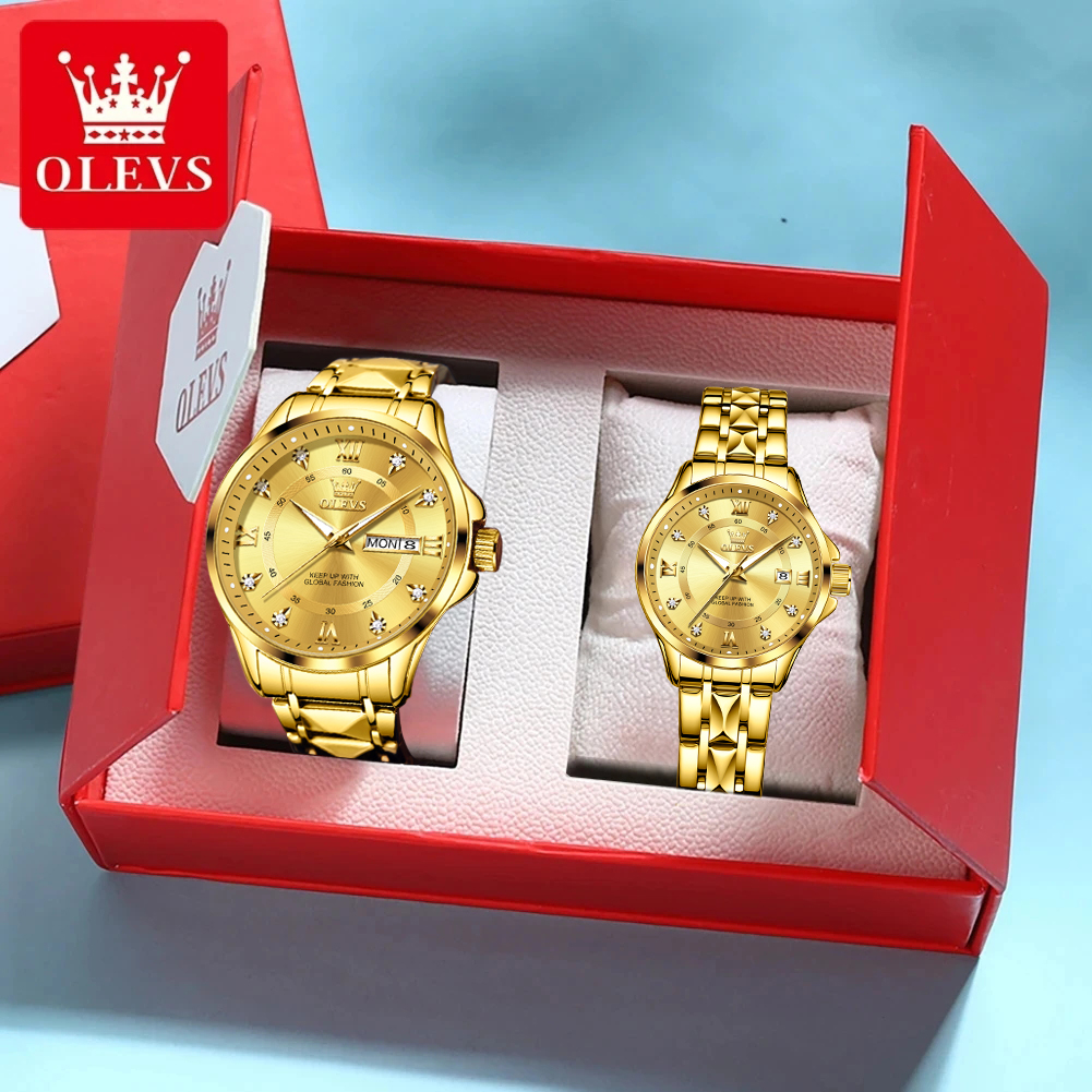 Best Luxury Quartz Watch - OLEVS 2906 Couple Watch Pair Luxury
