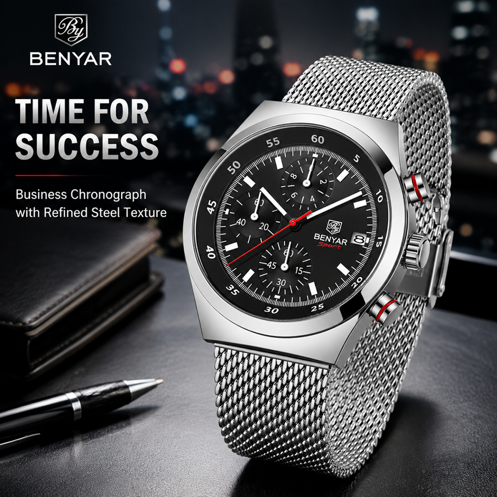 Luxury Quartz Watch Brands - BENYAR Top Luxury Brand Men's Business