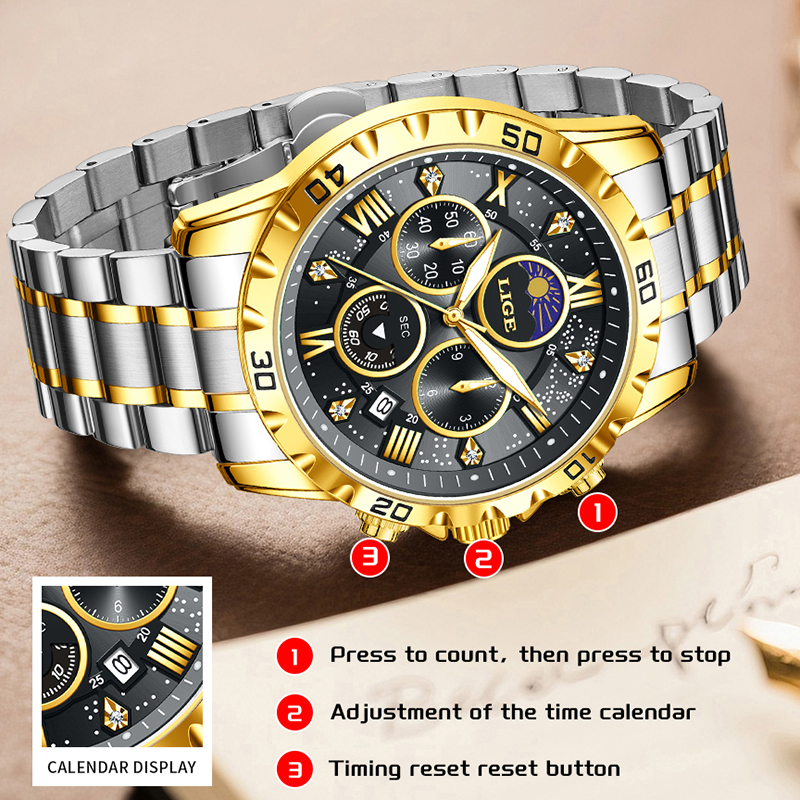 LIGE Top Brand Luxury Quartz M – Luxury Quartz Watch Brands Bewertung und Preis