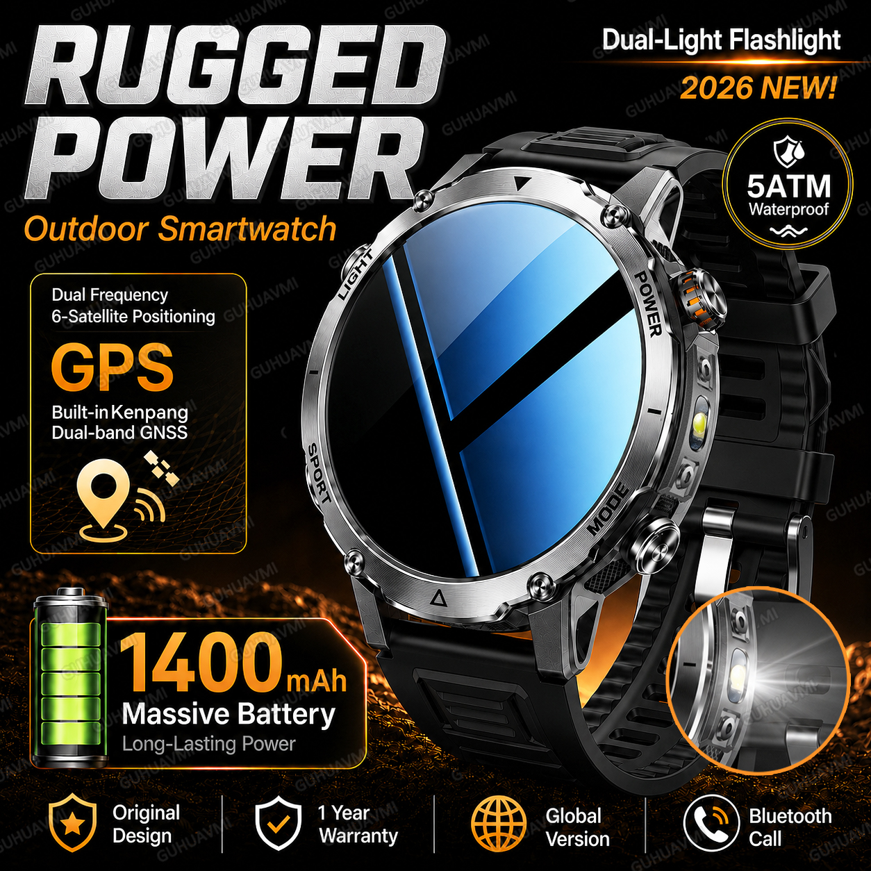 2026 New Rugged Power Smart Wa – Gmt Dual Timezone Watch Bewertung und Preis