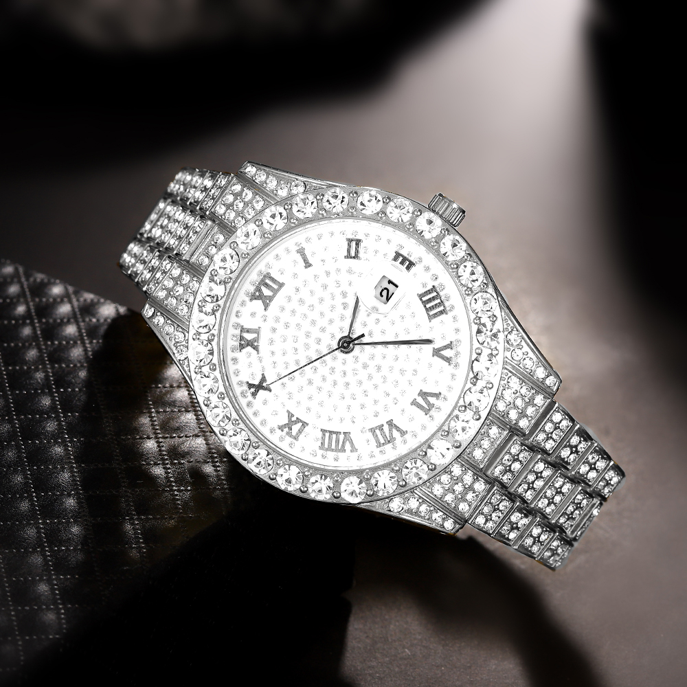 1 Hip-hop Full Diamond Silver  – Best Luxury Quartz Watch Bewertung und Preis