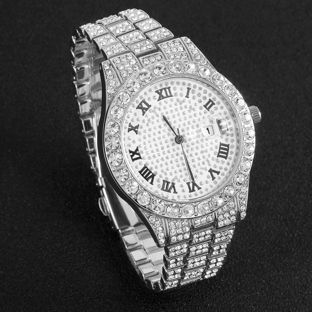 1 Hip-hop Full Diamond Silver  – Best Luxury Quartz Watch Bewertung und Preis