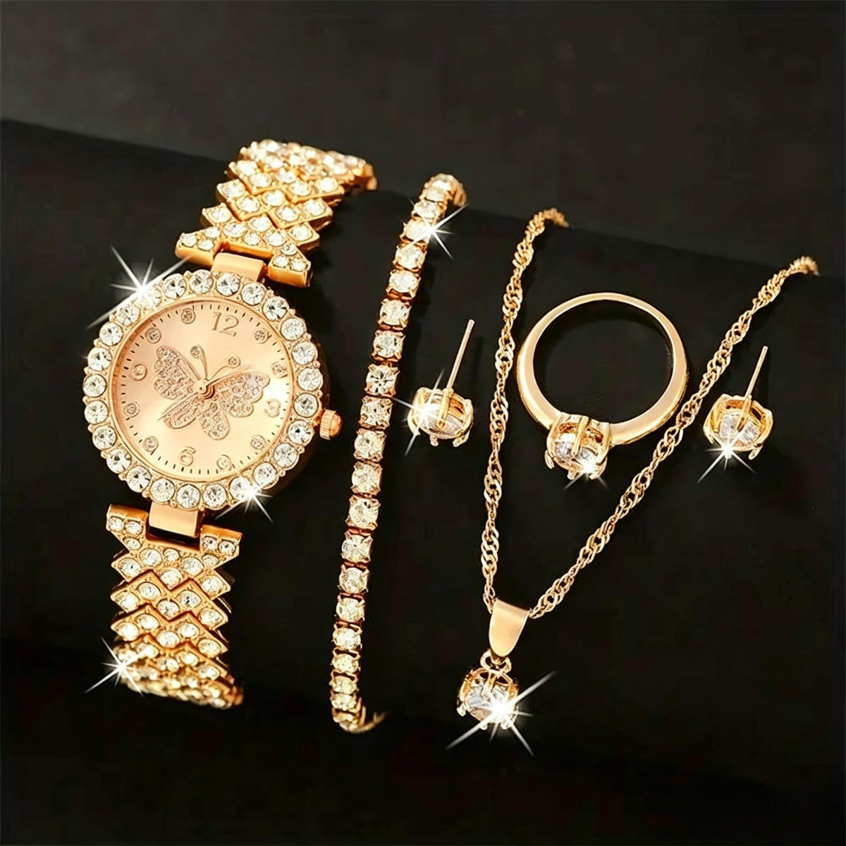 6PCS/Set Luxury Rhinestone But – Lux Watch Bewertung und Preis