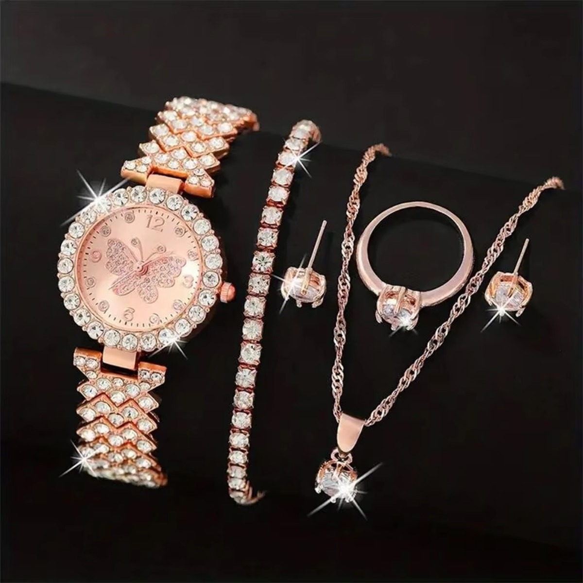 6PCS/Set Luxury Rhinestone But – Lux Watch Bewertung und Preis
