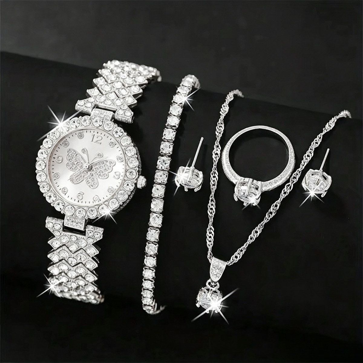 6PCS/Set Luxury Rhinestone But – Lux Watch Bewertung und Preis