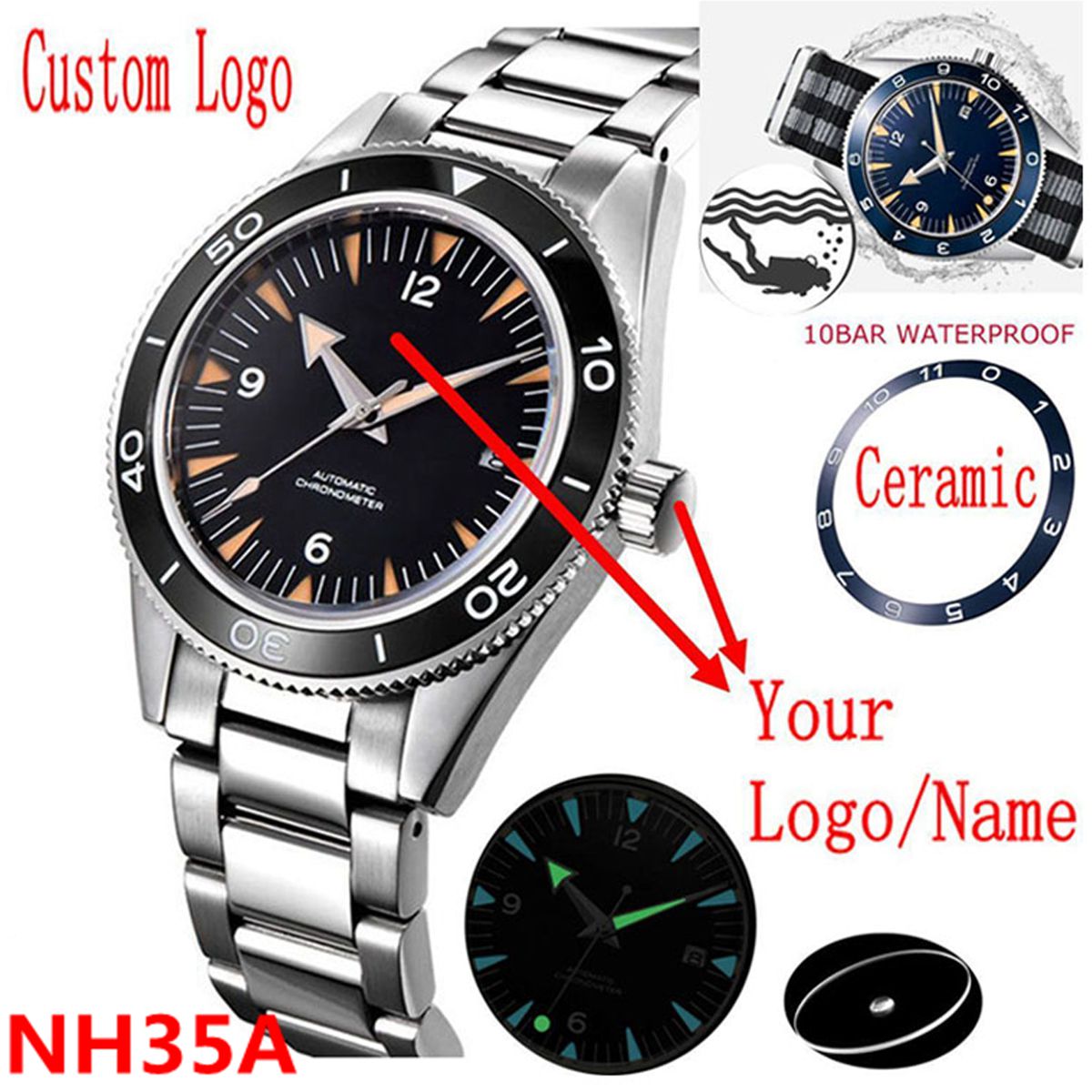 Custom Logo NH35 Movement Watc – Lux Watch Bewertung und Preis