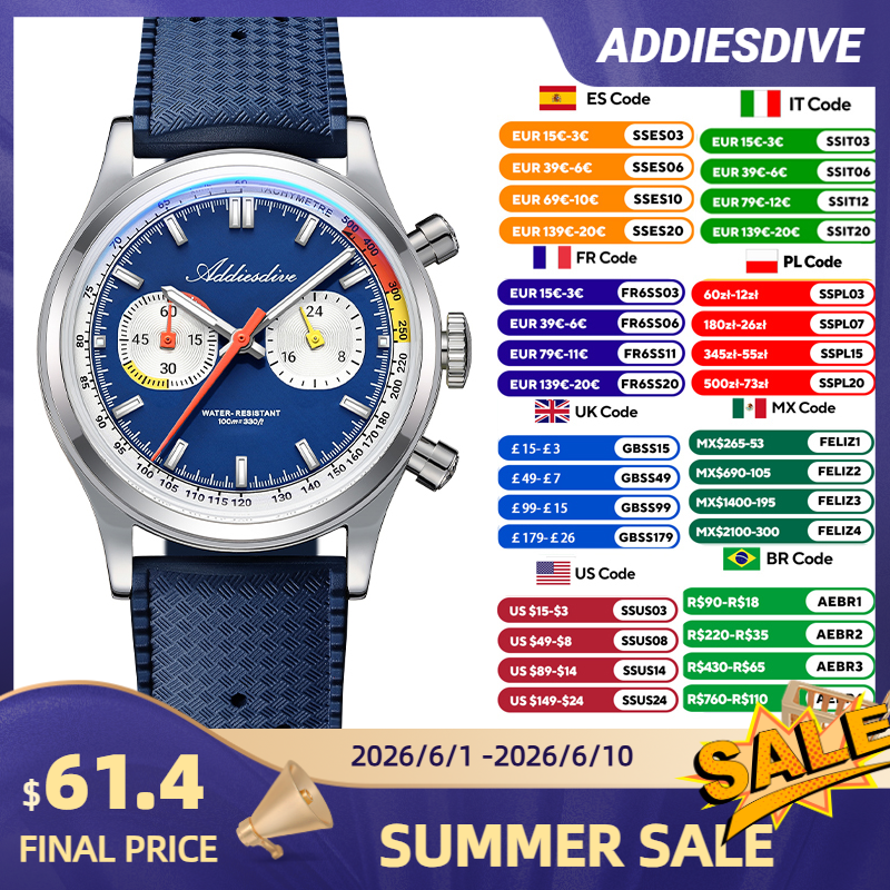 ADDIESDIVE Men Quartz Chronogr – Luxury Watch With Rubber Strap Bewertung und Preis