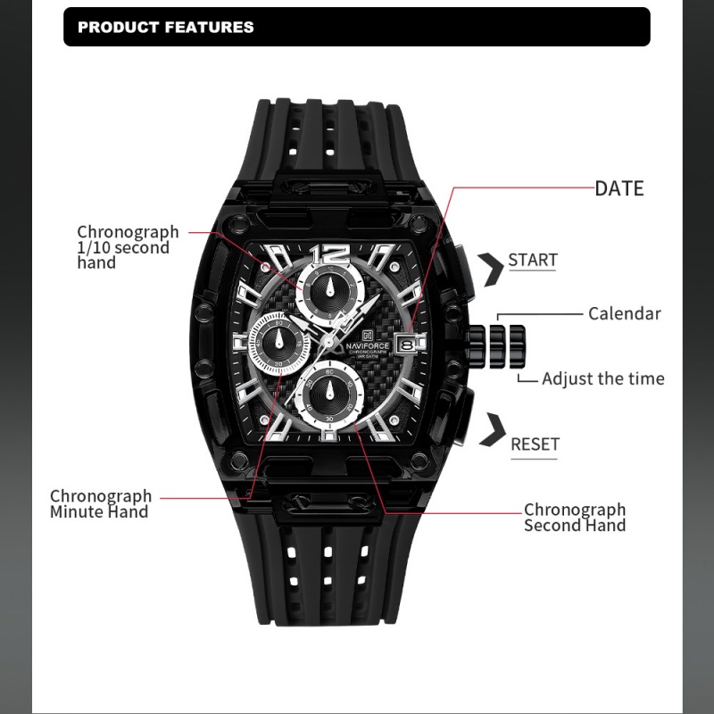 NAVIFORCE Man's Watch 5ATM Wat – Luxury Watch Straps Bewertung und Preis
