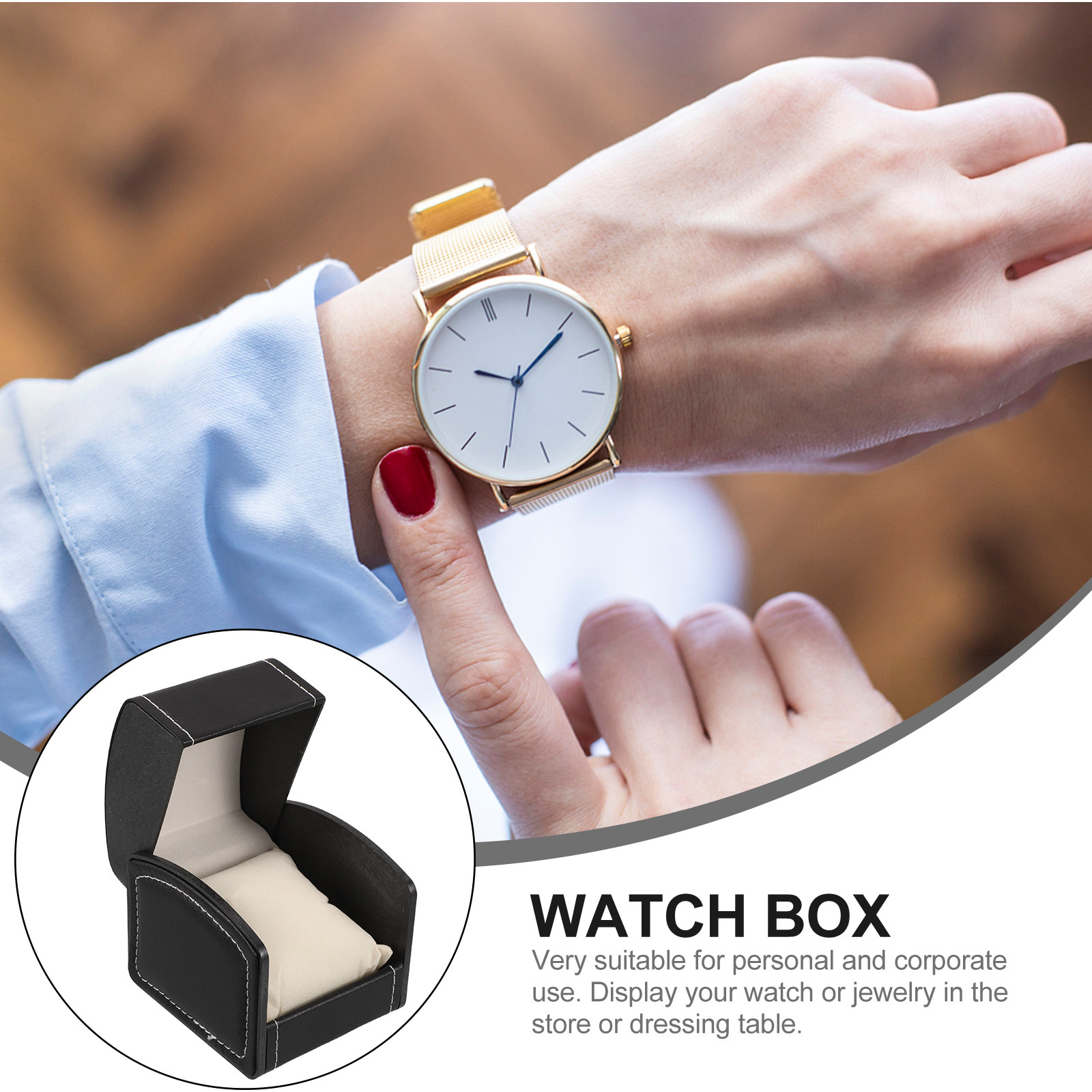 2Pcs Black PU Watch Storage Bo – Luxury Watch Holder For Men Bewertung und Preis