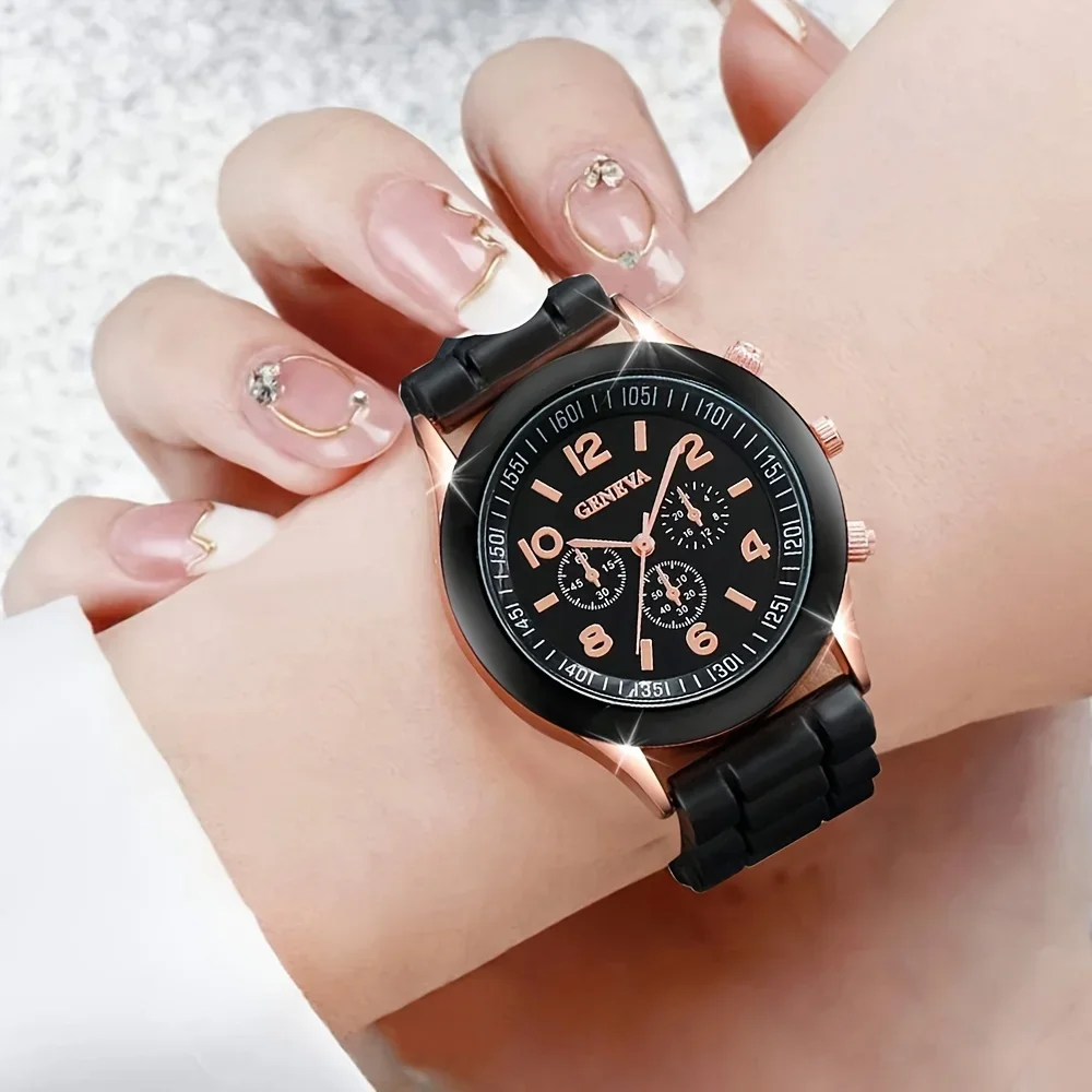 2Pcs Luxury Women's Watch Set  – Luxury Watch With Rubber Strap Bewertung und Preis