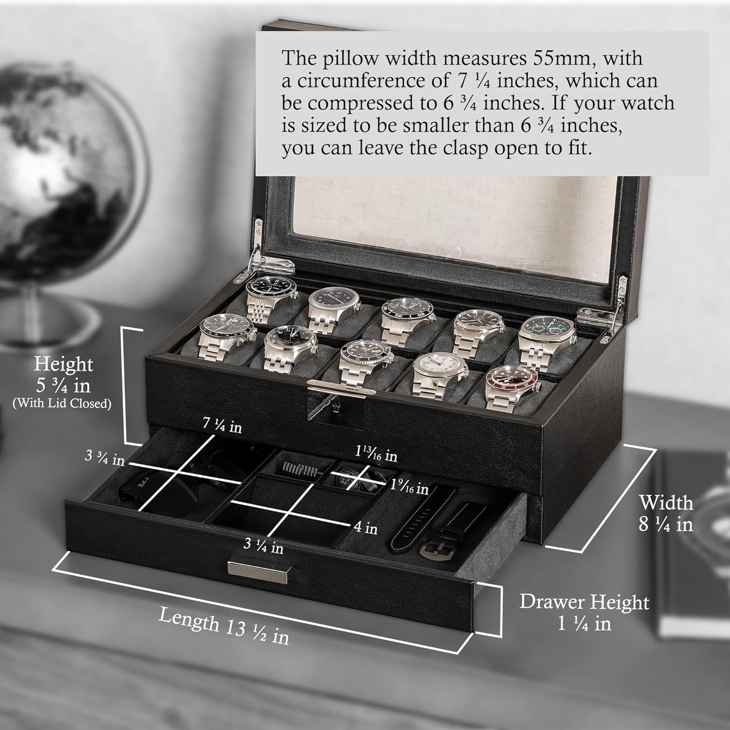 Luxury 10-Slot Watch Box with  – Luxury Watch Holder For Men Bewertung und Preis
