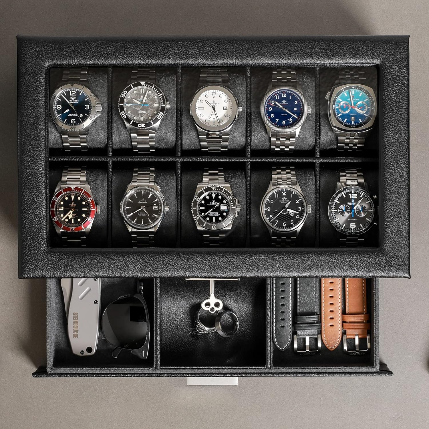 Luxury 10-Slot Watch Box with  – Luxury Watch Holder For Men Bewertung und Preis
