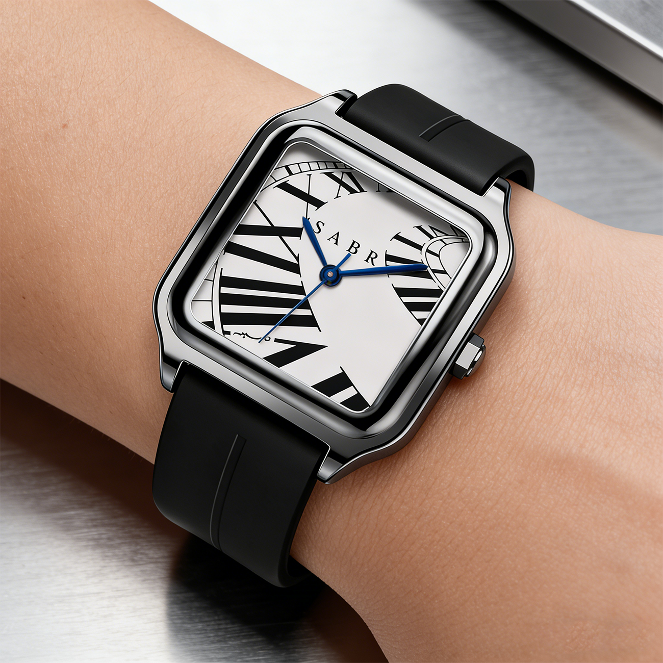 SABR Square Stainless Steel Al – Luxury Watch With Rubber Strap Bewertung und Preis