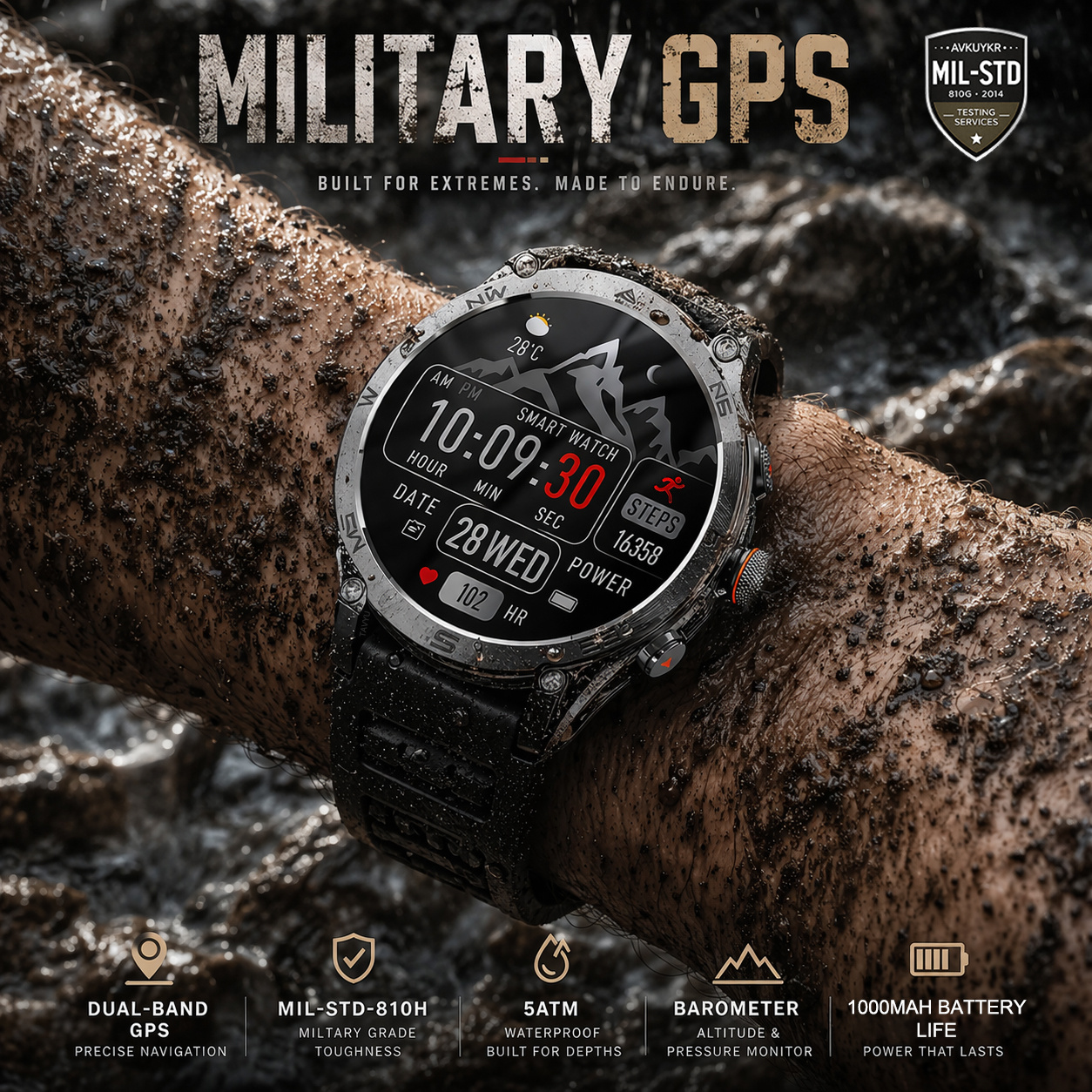 2026New Military GPS Smart Wat – Gmt Dual Timezone Watch Bewertung und Preis