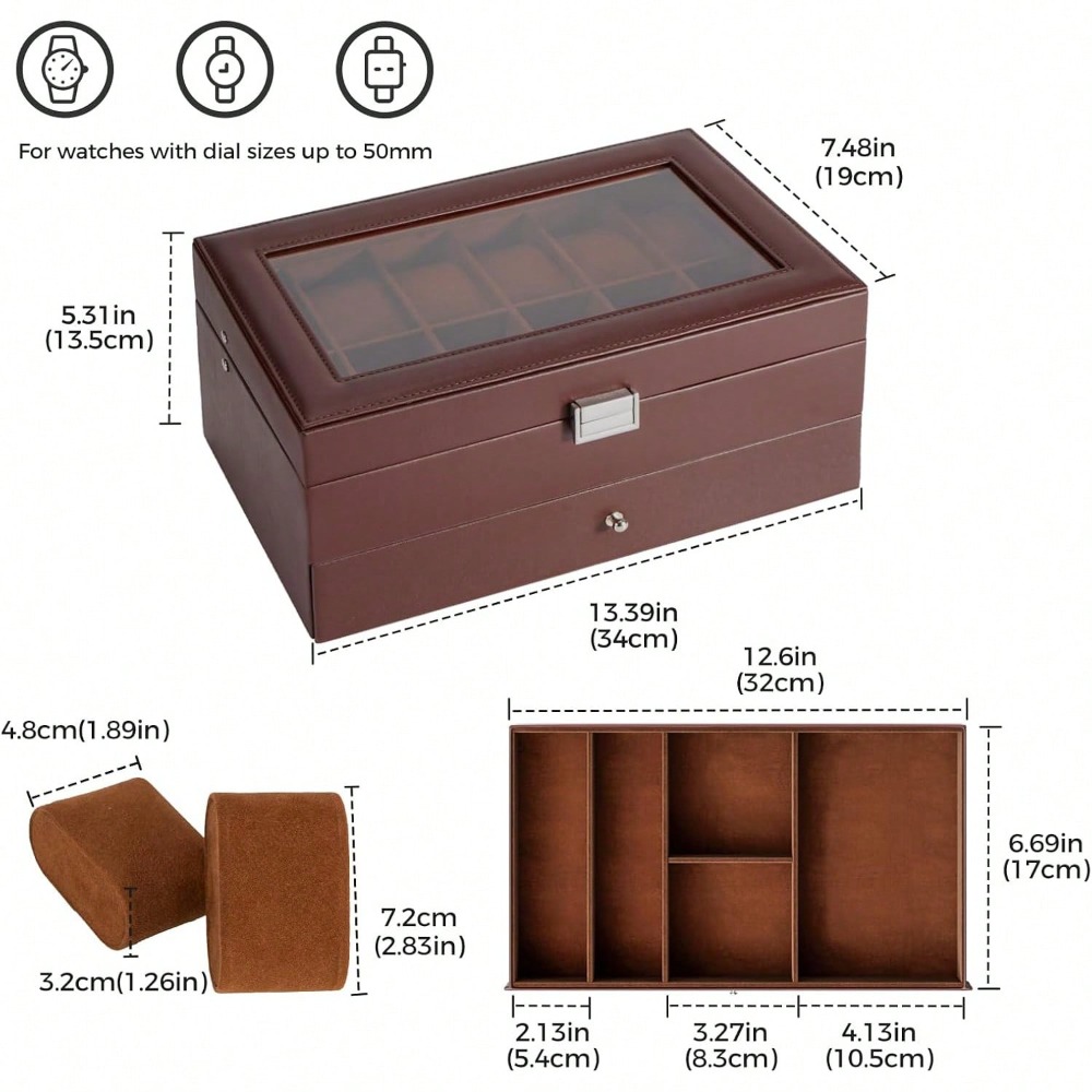 Luxury 12-Slot 2-Layer Watch C – Luxury Watch Holder For Men Bewertung und Preis