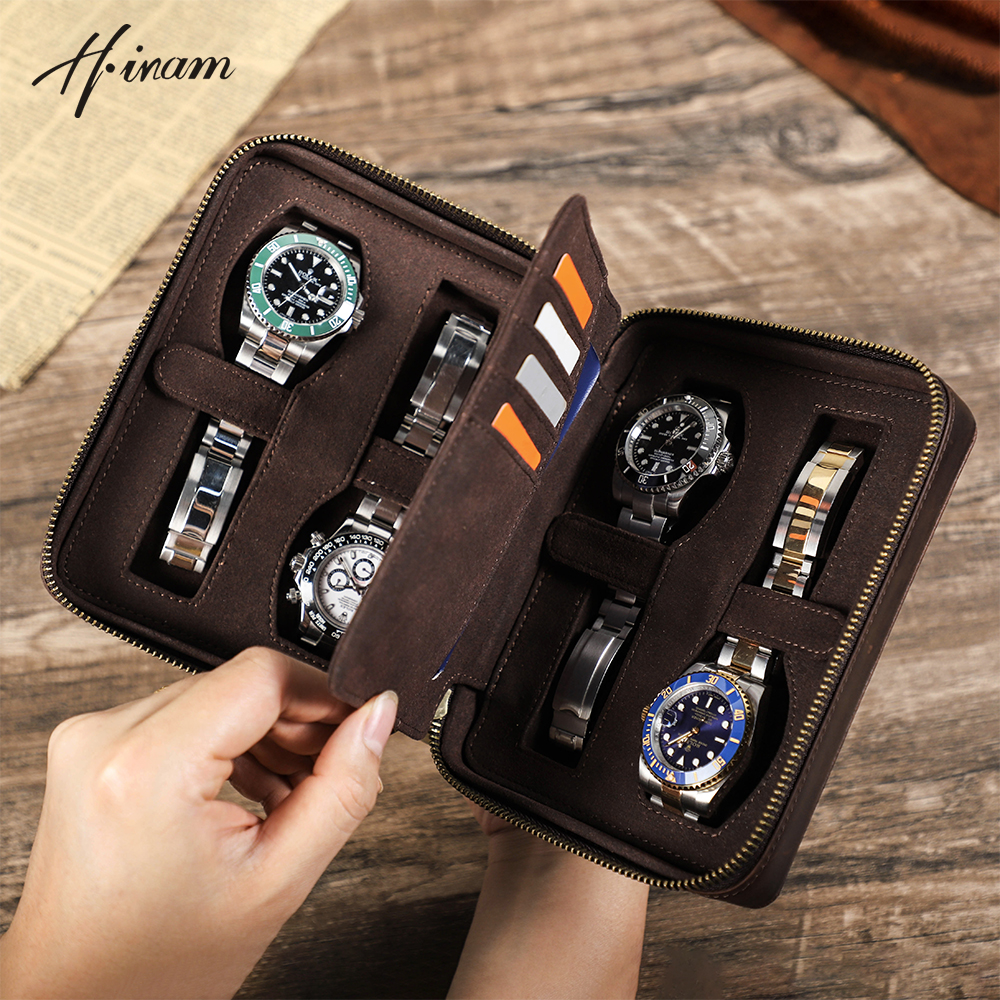 Retro Genuine Leather 4 Slots  – Luxury Watch Holder For Men Bewertung und Preis