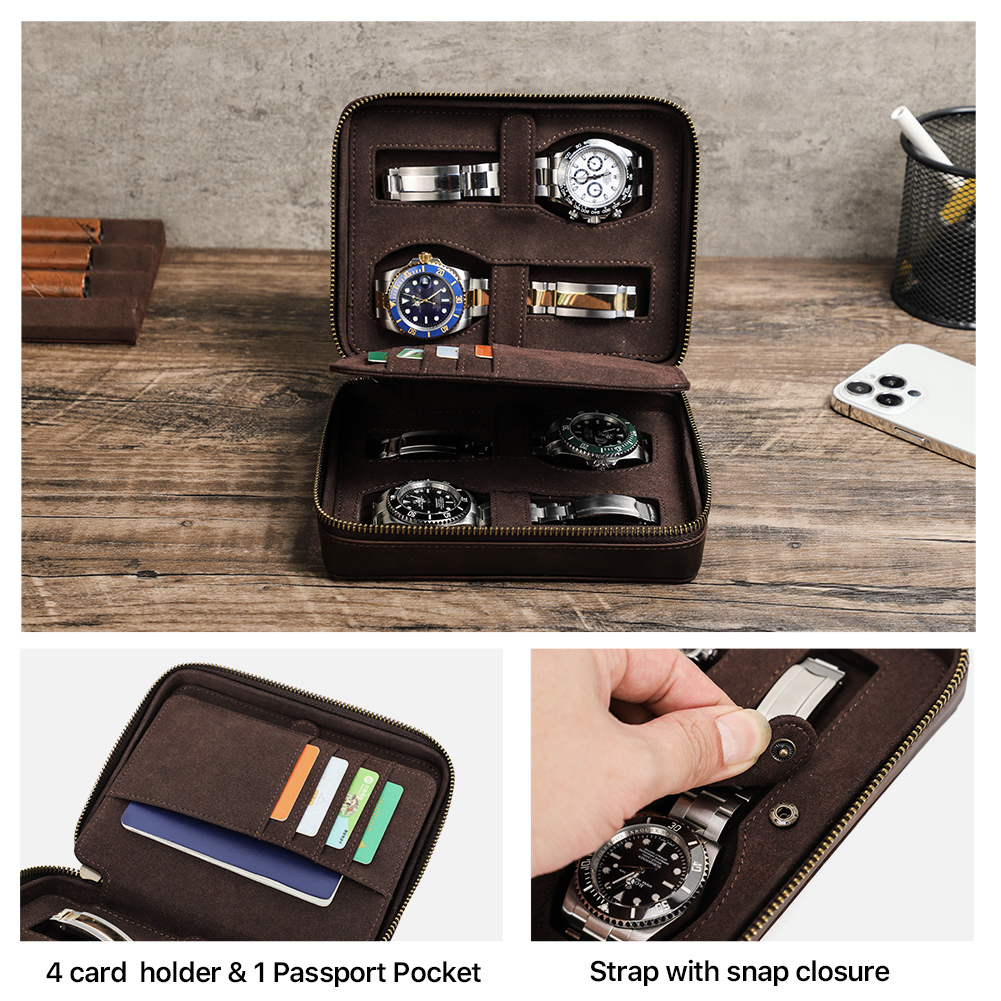 Retro Genuine Leather 4 Slots  – Luxury Watch Holder For Men Bewertung und Preis