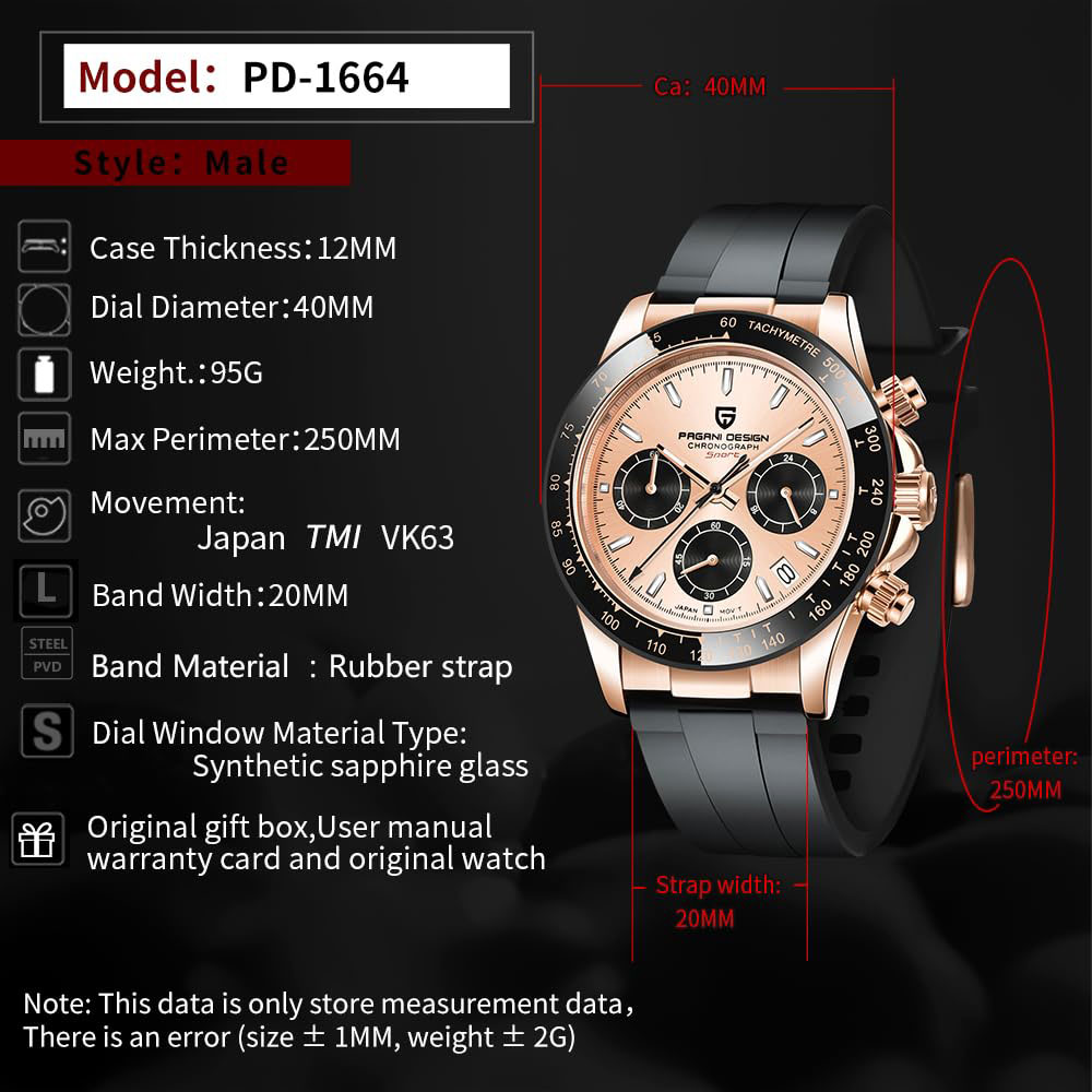 VK63 Men Watch PAGANI DESIGN 4 – Luxury Quartz Watch Brands Bewertung und Preis