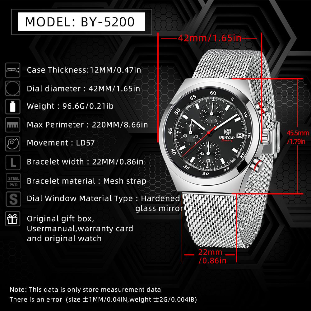 BENYAR Top Luxury Brand Men's  – Luxury Quartz Watch Brands Bewertung und Preis